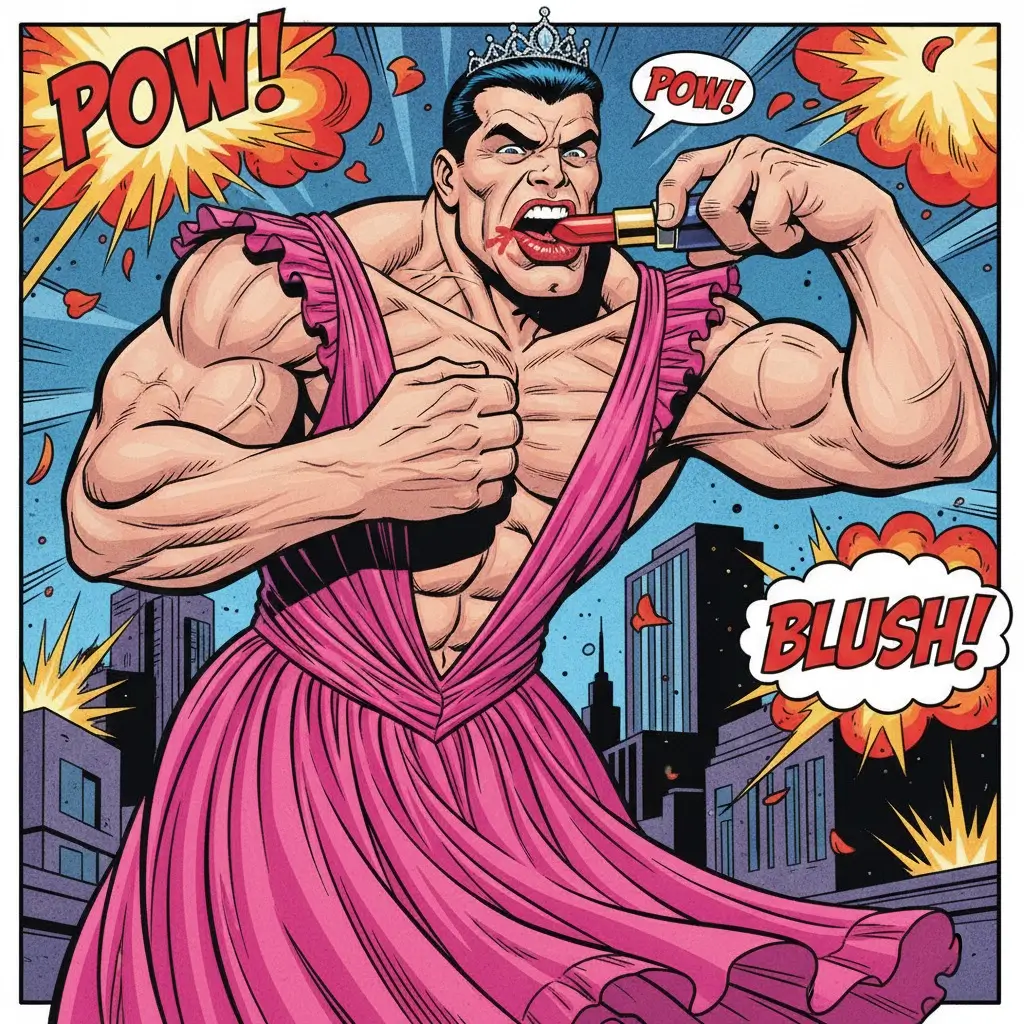 ma'am using lipstick in a dress
