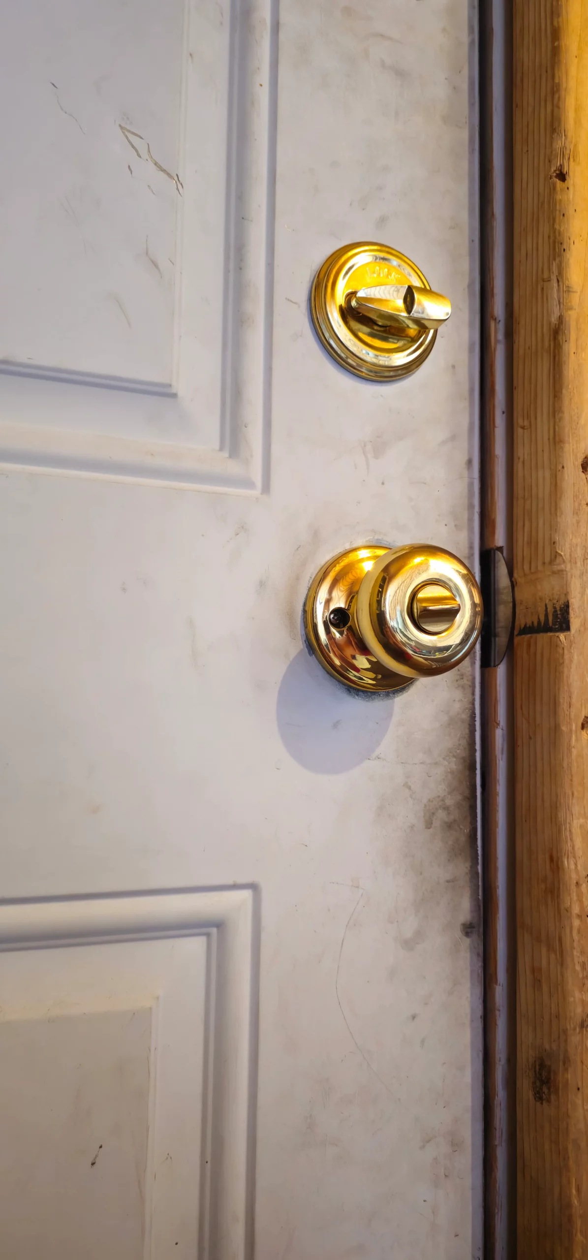 Kwikset lock installed on entry door